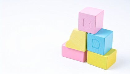 Fototapeta premium Colorful wooden building blocks stack