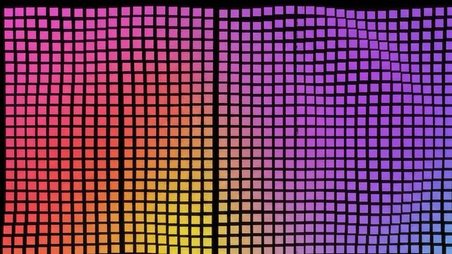Abstract digital background of wavy grid of colorful squares