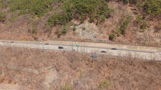 Cinematic motorcycle riding on Parallel to Highway with Real engine sound_Wide-angle