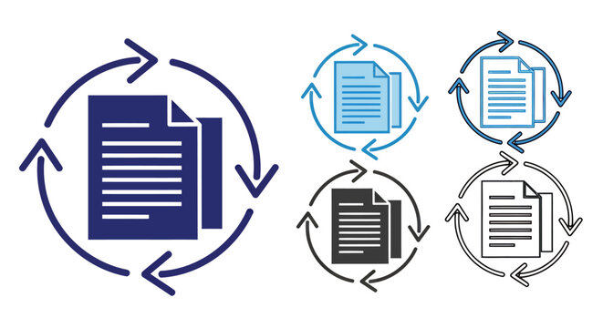 Graphic of Circular Document Recycling and Reuse Arrows.