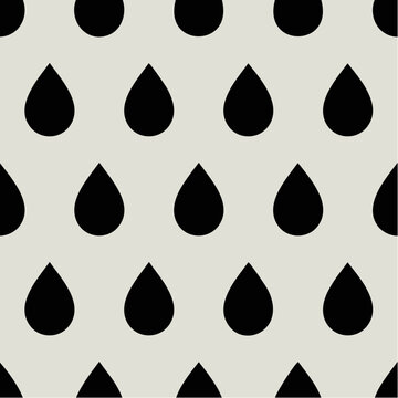 seamless pattern of black teardrop shapes on beige background