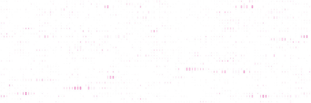Abstract Pink Binary Code Pattern, Digital Data Stream Background, Cyber Security Concept