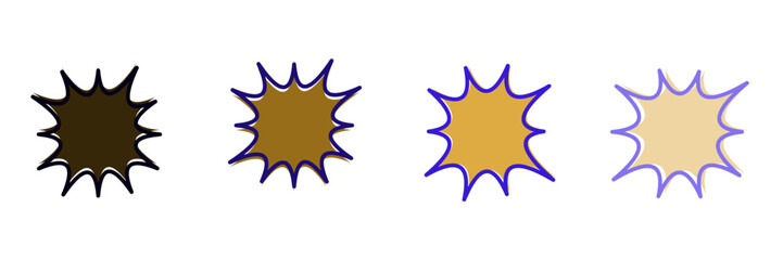 Set of four vintage comic book sound effect starburst bubbles for retro pop art design © SimpleDesignStudio