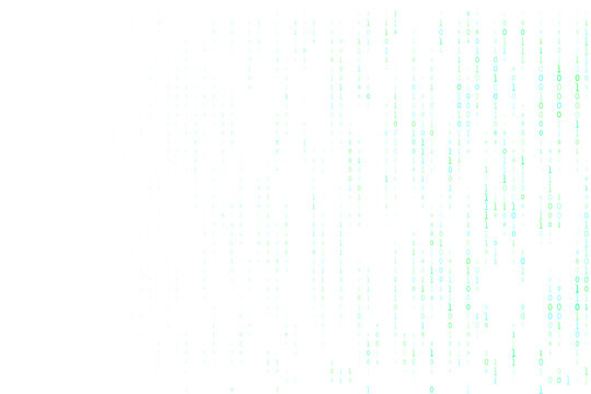 Minimalist green digital rain binary code for sustainable software development and clean tech