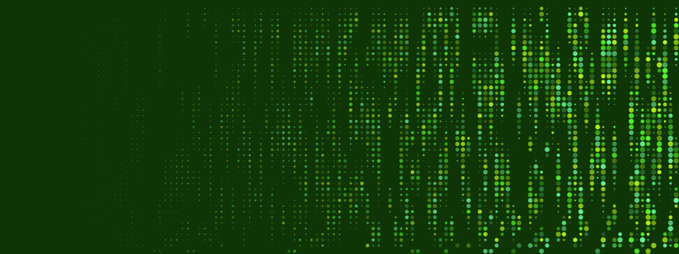 Green Matrix Digital Rain Background, Cyber Security Data Stream, Binary Code Concept