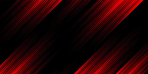 Fototapeta premium Halftone dots red and blue color pattern gradient grunge texture background. Dot pop art comic sport style vector illustration. modern background