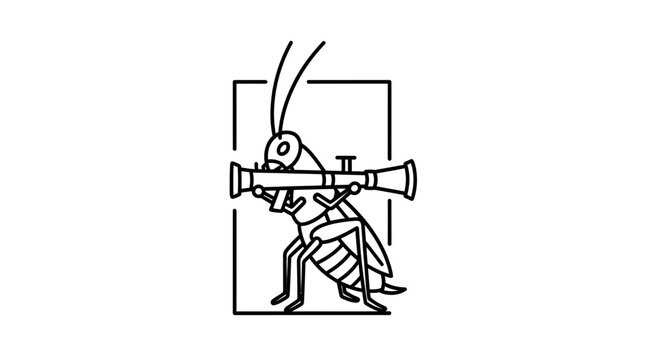 Insect Soldier with Rocket Launcher, Cartoon Style