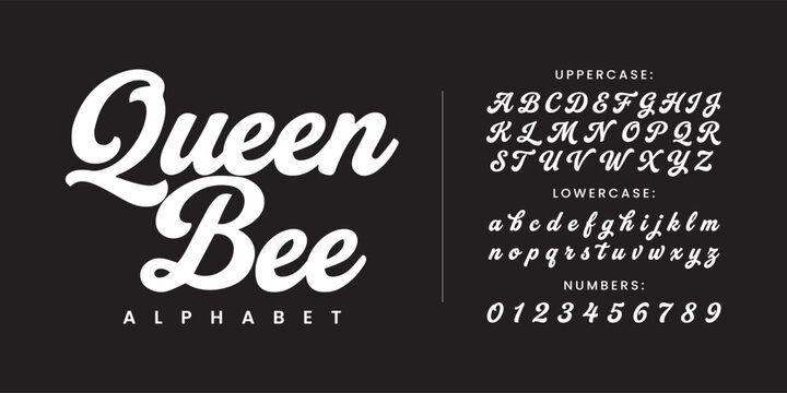 Queen Bee Elegant Retro Script Alphabet Font For Luxury Branding Wedding Invitations Beauty Salon And Vintage Fashion Design