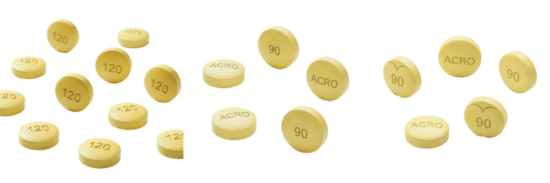 Etoricoxib tablets selective COX 2 inhibitor NSAID anti inflammatory medication isolated on white background oral tablets pharma drug for arthritis pain and inflammation control therapy