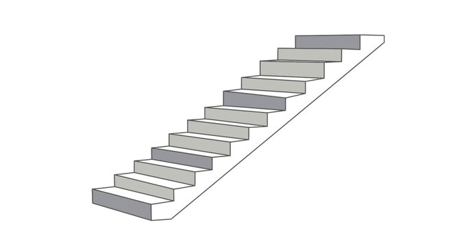 Colorful Staircase Steps Illustration Design. Vector Illustrations. EPS Editable