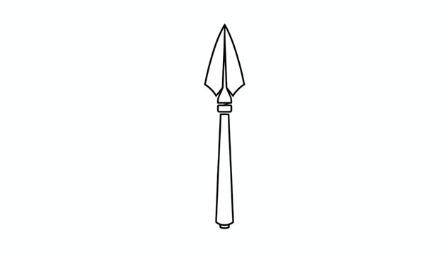 Ancient Spearhead Icon Outline Vector Illustration