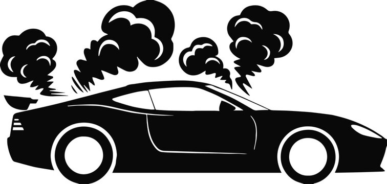 car low profile sports car burnout wheel motion lineart