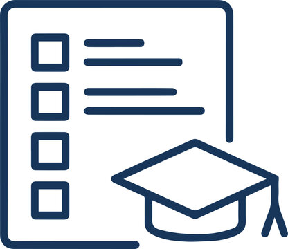 education learning assessment icon checklist document with mortarboard vector