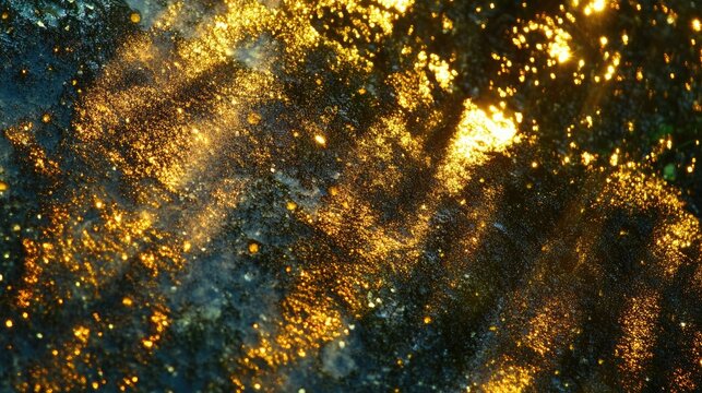 Golden Water Surface Texture.