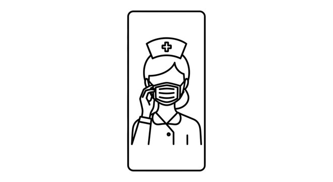 Healthcare professional adjusting face mask, symbolizing safety and medical care during public