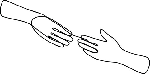 Obraz premium Two hands reaching out to each other in a gesture of connection and support human interaction and cooperation