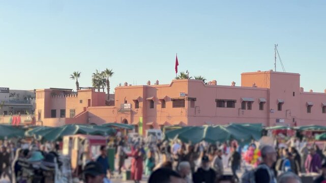 Marrakech Medina Ancient Urban Scene inside the traditional marketplace