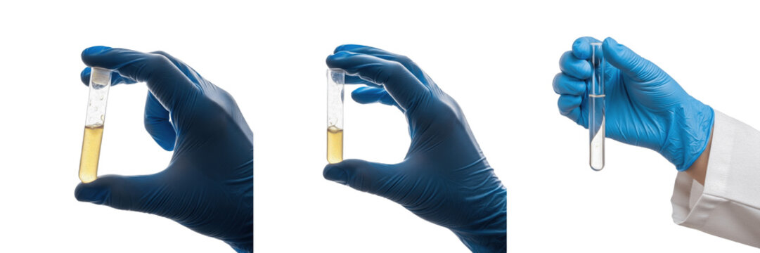 Medical researcher holding test tube with saliva sample, Oral Fluid, Salivam, DNA Genetics Testing, Salivary Analysis, Clinical Laboratory, Healthcare Science Photo.
