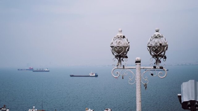 Izmir Cityscape And Aegean Sea View From Historical Elevator Asansor Tower