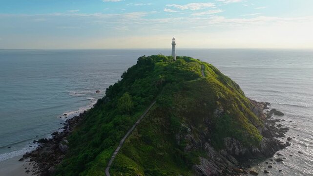 Farol das Conchas lighthouse scenic view at Ilha do Mel, Brazil