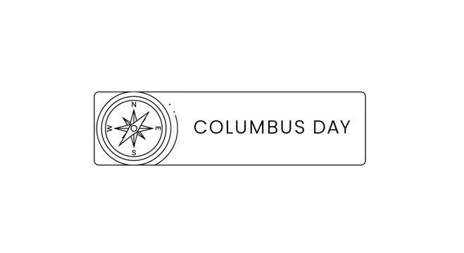 Commemorative visual for Columbus Day, featuring a classic compass rose icon representing