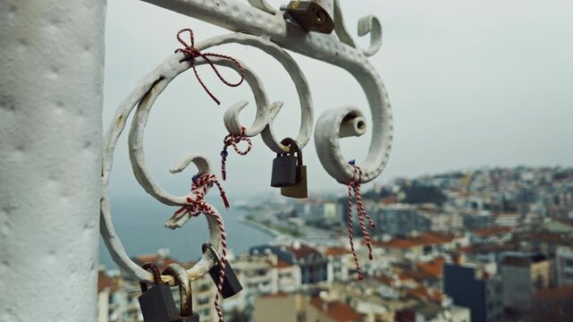 Izmir Cityscape And Aegean Sea View From Historical Elevator Asansor Tower
