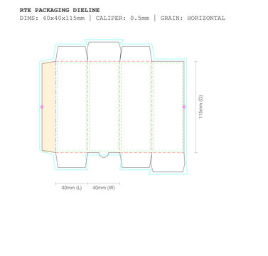 Beard Oil 2oz Dropper Box Template SVG | 40x40x115mm RTE Packaging Dieline | Cricut & Illustrator Ready