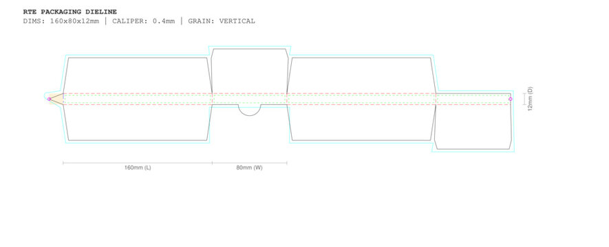Chocolate Bar 100g Classic Box Template SVG | 160x80x12mm RTE Packaging Dieline | Cricut & Illustrator Ready
