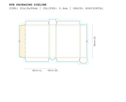 Standard Poker Playing Cards Box Template SVG | 65x18x90mm RTE Packaging Dieline | Cricut & Illustrator Ready