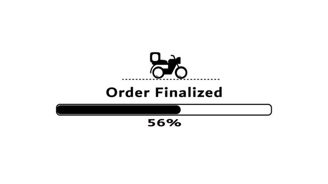 Order finalizing progress loading bar animation.