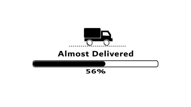 Delivery status animation with progress bar.
