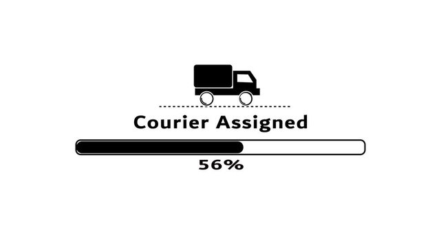 Delivery courier assigned progress bar animation.