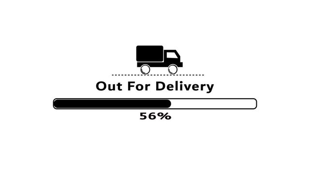 Out for delivery loading bar animation.