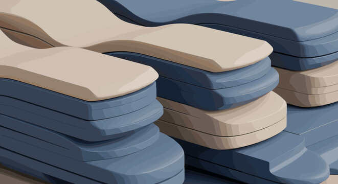 Blue and Beige Mattress Layers Displayed.