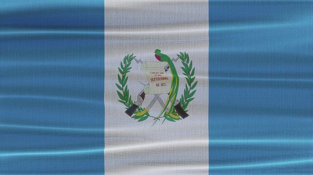 Guatemala flag waving in the wind with high quality fabric texture