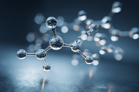 Cortisol Molecule with Slice-Like Light Bands in a Clean-Room Scientific Atmosphere