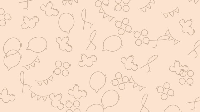 Balloons, clouds, garlands, and party decorations  perfect for event planning, celebration announcements, and festive background designs.
