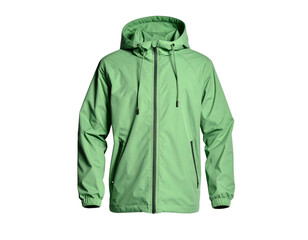 Light green windbreaker with hood and front zipper © Elit studio