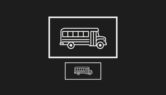 School Bus Icon, Transportation Symbol, Education Vehicle, Vector Graphic