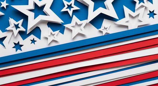 American Flag Inspired Patriotic Stars and Stripes Background Design.