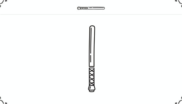 Police Baton Icon Vector Illustration - Law Enforcement Weapon Symbol