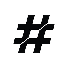 Fototapeta premium Black number sign symbol hashtag pound sign