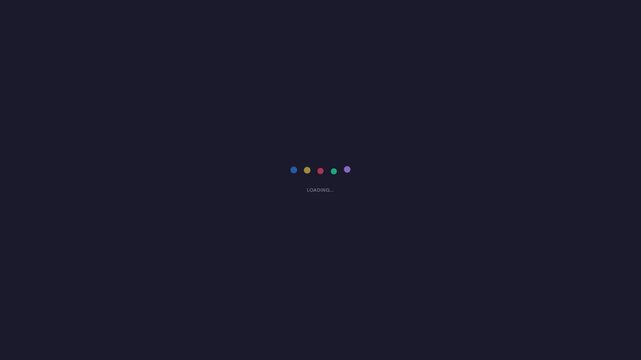 Loading animation design with vibrant geometric pattern on dark background