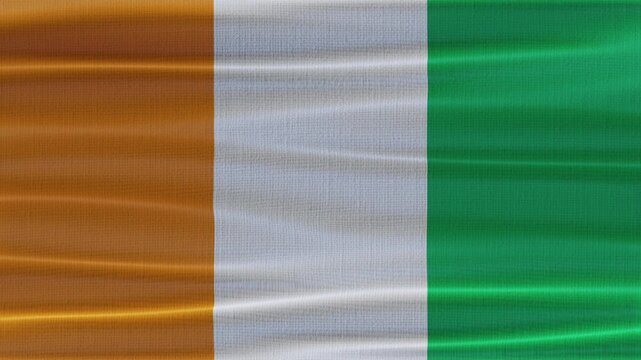 Ivory Coast flag waving in the wind with high quality fabric texture