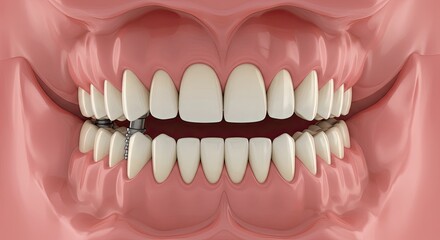 Obraz premium Detailed dental illustration healthy teeth and gums anatomical view