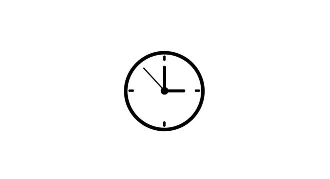 Minimalist clock face icon, representing time, schedule, and punctuality