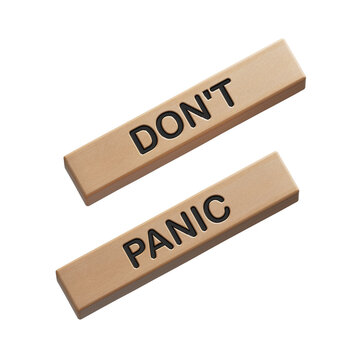 Dont panic words text on wooden blocks. Coronavirus covid-19 pandemic alert prevention concept.Supports PNG files with transparent backgrounds.