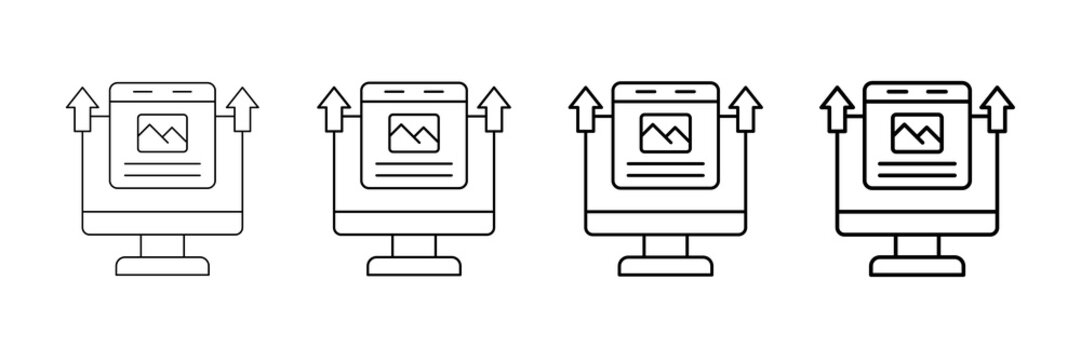 Frontend Development Icons Vector Set In Different Stroke Line Style