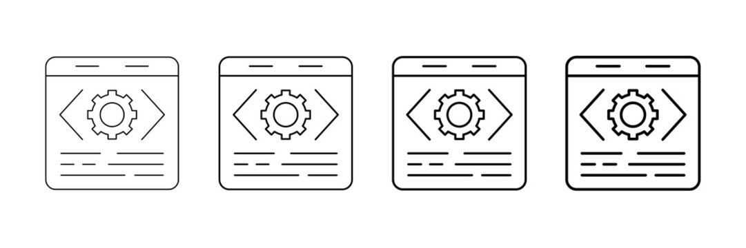 Object Oriented Programming Icons Vector Set In Different Stroke Line Style