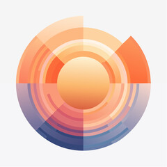Fototapeta premium Abstract Circular Graphic with Gradient Colors and Concentric Rings